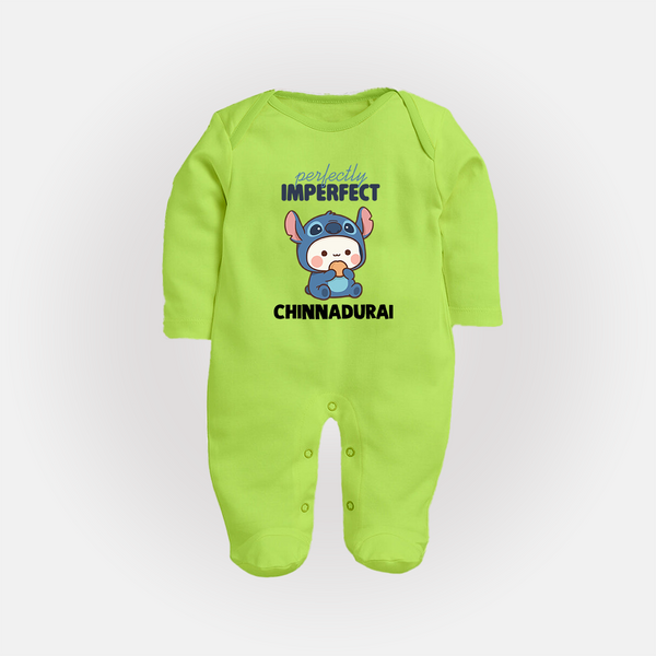 Perfectly Imperfect Personalized Full Body Suit - LIME GREEN - New Born (Chest 7.5")