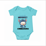 Perfectly Imperfect Personalized Romper - ARCTIC BLUE - New Born (Chest 14")