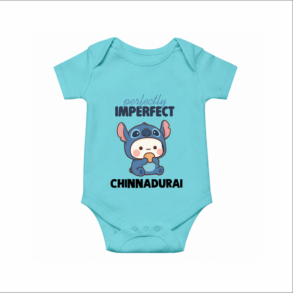 Perfectly Imperfect Personalized Romper - ARCTIC BLUE - New Born (Chest 14")