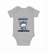 Perfectly Imperfect Personalized Romper - GREY - New Born (Chest 14")