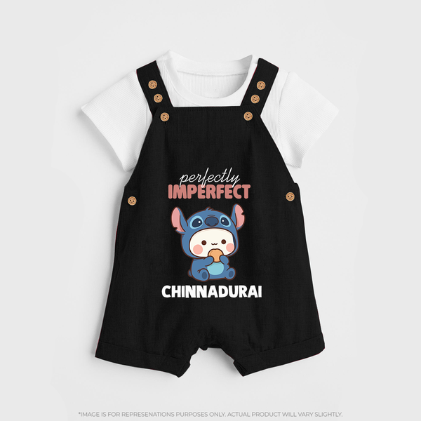 Perfectly Imperfect Personalized Dungaree - BLACK - 0 - 5 Months Old (Chest 18")