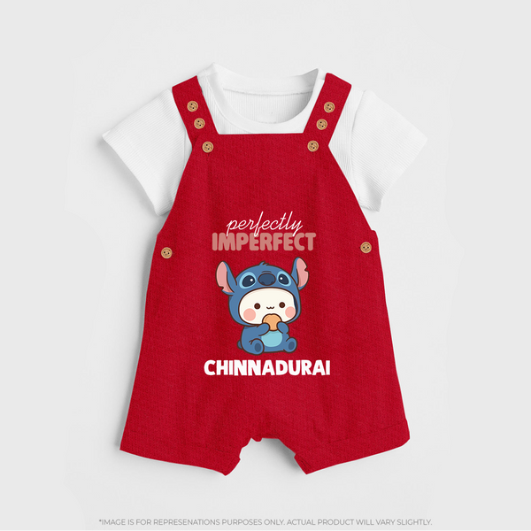 Perfectly Imperfect Personalized Dungaree - RED - 0 - 5 Months Old (Chest 18")