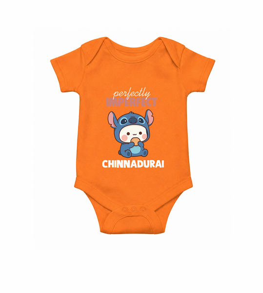 Perfectly Imperfect Personalized Romper - ORANGE - New Born (Chest 14")
