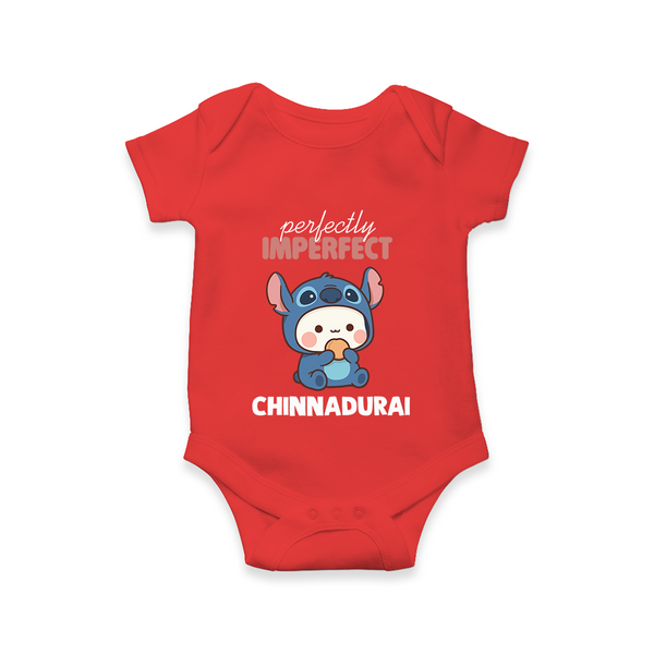 Perfectly Imperfect Personalized Romper - RED - New Born (Chest 14")