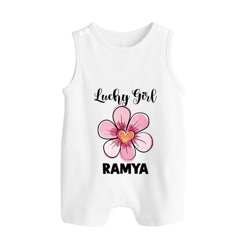 Lucky Girl Personalized Button Romper