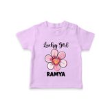 Lucky Girl Personalized TShirt - LILAC - 0-5 Months Old (Chest 17")