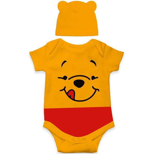 Sweet Honey Hugger | Baby Romper with Bear Ear Cap