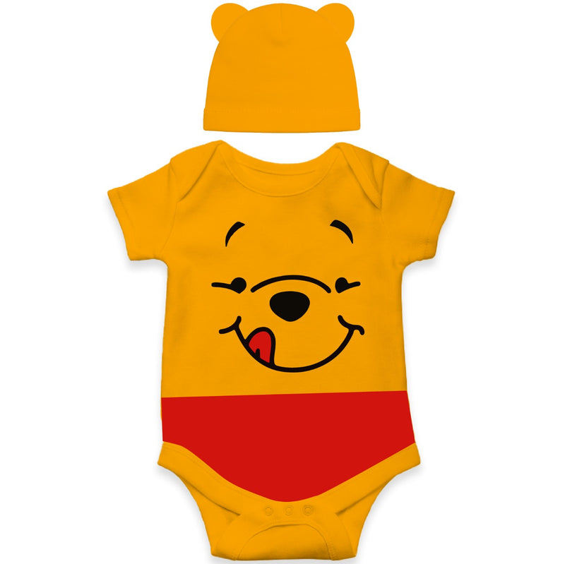 Sweet Honey Hugger | Baby Romper with Bear Ear Cap