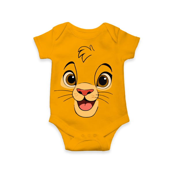 Yellow Lion Face Baby Romper Wild Safari Animal Onesie for Babies