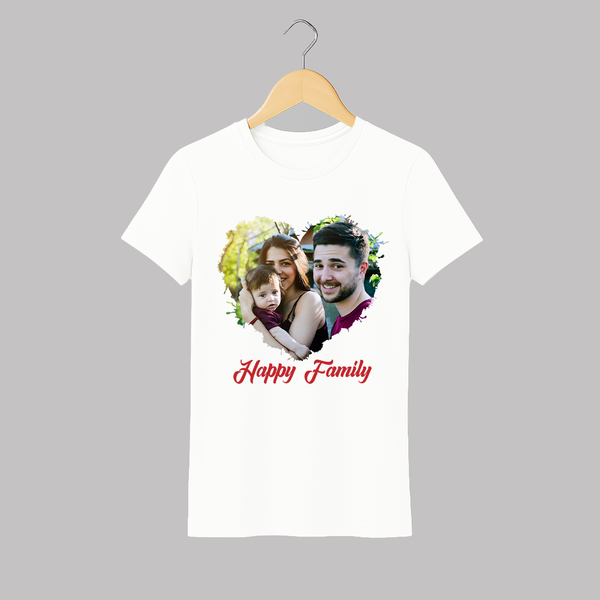 Happy Family Adult Tshirt | Personalized Family Adult Tshirt for Kids - WHITE - S (Chest 19")