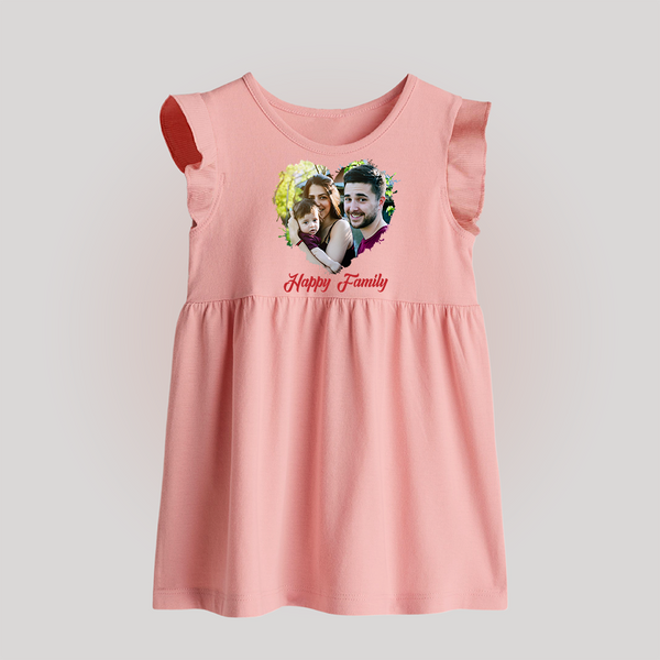 Happy Family Baby Frock | Personalized Family Baby Frock for Kids - BABY PINK - 0 - 3 Months Old (Chest 17")