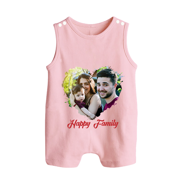 Happy Family Romper suit/Sleeveless Romper | Personalized Family Romper suit/Sleeveless Romper for Kids - BABY PINK - 0 - 5 Months Old (Chest 18")
