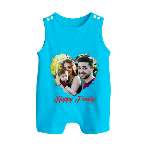 Happy Family Romper suit/Sleeveless Romper | Personalized Family Romper suit/Sleeveless Romper for Kids - SKY BLUE - 0 - 5 Months Old (Chest 18")