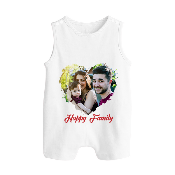 Happy Family Romper suit/Sleeveless Romper | Personalized Family Romper suit/Sleeveless Romper for Kids - WHITE - 0 - 5 Months Old (Chest 18")