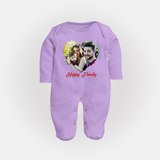 Happy Family Sleep suit/full sleeve body suit | Personalized Family Sleep suit/full sleeve body suit for Kids - LILAC - New Born (Chest 7.5")