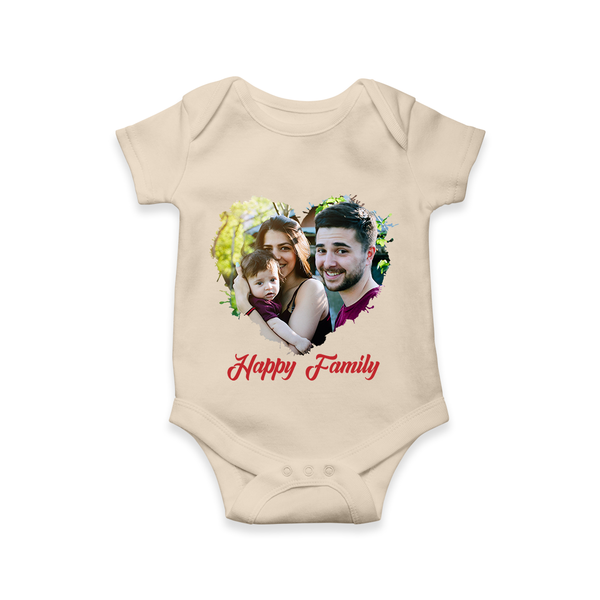 Happy Family Romper/Onesie | Personalized Family Romper/Onesie for Kids - IVORY - New Born (Chest 14")