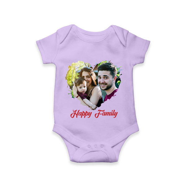 Happy Family Romper/Onesie | Personalized Family Romper/Onesie for Kids - LILAC - New Born (Chest 14")