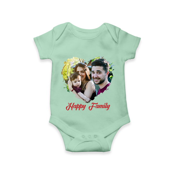 Happy Family Romper/Onesie | Personalized Family Romper/Onesie for Kids - MINT GREEN - New Born (Chest 14")