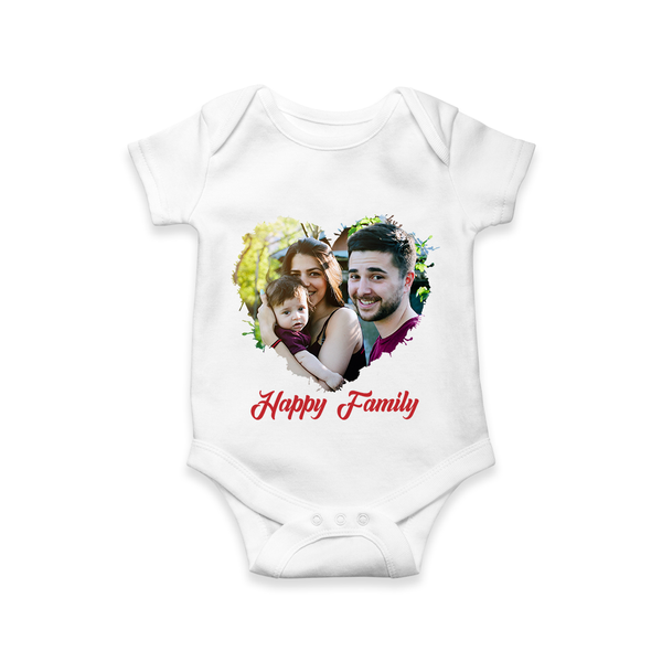 Happy Family Romper/Onesie | Personalized Family Romper/Onesie for Kids - WHITE - New Born (Chest 14")