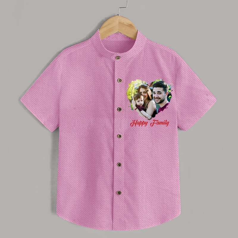 Happy Family Shirt | Personalized Family Shirt for Kids - BABY PINK - 0 - 6 Months Old (Chest 23")