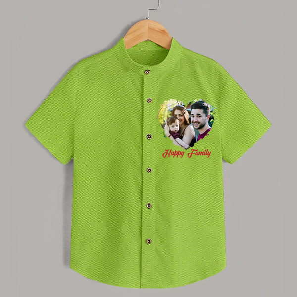 Happy Family Shirt | Personalized Family Shirt for Kids - LIME GREEN - 0 - 6 Months Old (Chest 23")