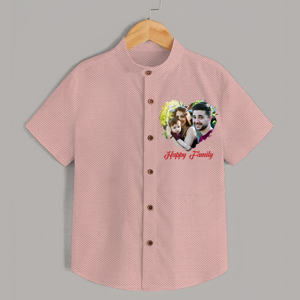 Happy Family Shirt | Personalized Family Shirt for Kids - PEACH - 0 - 6 Months Old (Chest 23")