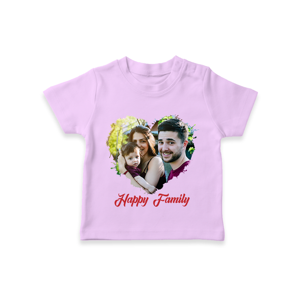 Happy Family T-shirt | Personalized Family T-shirt for Kids - LILAC - 0-5 Months Old (Chest 17")