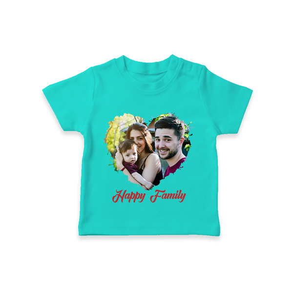 Happy Family T-shirt | Personalized Family T-shirt for Kids - TEAL - 0-5 Months Old (Chest 17")
