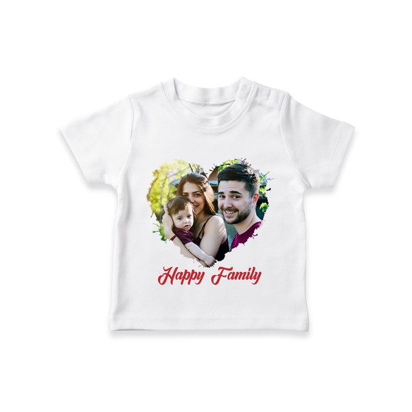 Happy Family T-shirt | Personalized Family T-shirt for Kids - WHITE - 0-5 Months Old (Chest 17")