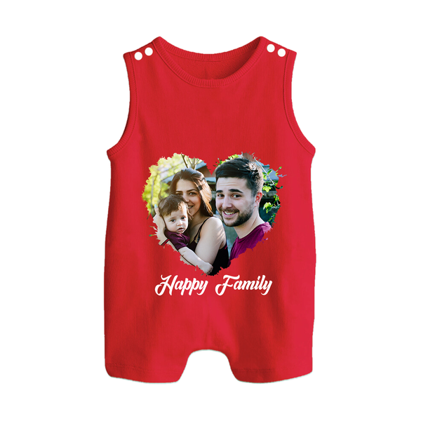Happy Family Romper suit/Sleeveless Romper | Personalized Family Romper suit/Sleeveless Romper for Kids - RED - 0 - 5 Months Old (Chest 18")