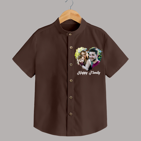 Happy Family Shirt | Personalized Family Shirt for Kids - CHOCOLATE BROWN - 0 - 6 Months Old (Chest 23")