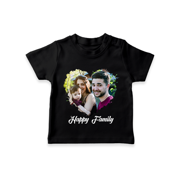 Happy Family T-shirt | Personalized Family T-shirt for Kids - BLACK - 0-5 Months Old (Chest 17")