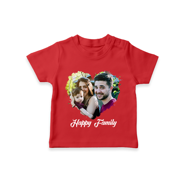 Happy Family T-shirt | Personalized Family T-shirt for Kids - RED - 0-5 Months Old (Chest 17")