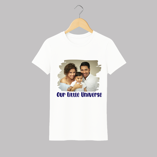 Our Little Universe Adult Tshirt | Custom Family Adult Tshirt Celebrating Your Little World - WHITE - S (Chest 19")
