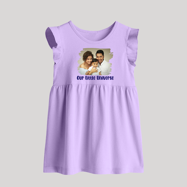 Our Little Universe Baby Frock | Custom Family Baby Frock Celebrating Your Little World - LILAC - 0 - 3 Months Old (Chest 17")
