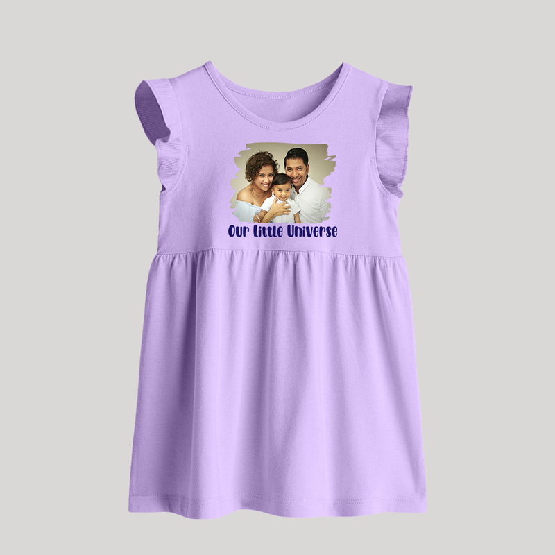 Our Little Universe Baby Frock | Custom Family Baby Frock Celebrating Your Little World - LILAC - 0 - 3 Months Old (Chest 17")