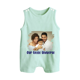 Our Little Universe Romper suit/Sleeveless Romper | Custom Family Romper suit/Sleeveless Romper Celebrating Your Little World - MINT GREEN - 0 - 5 Months Old (Chest 18")