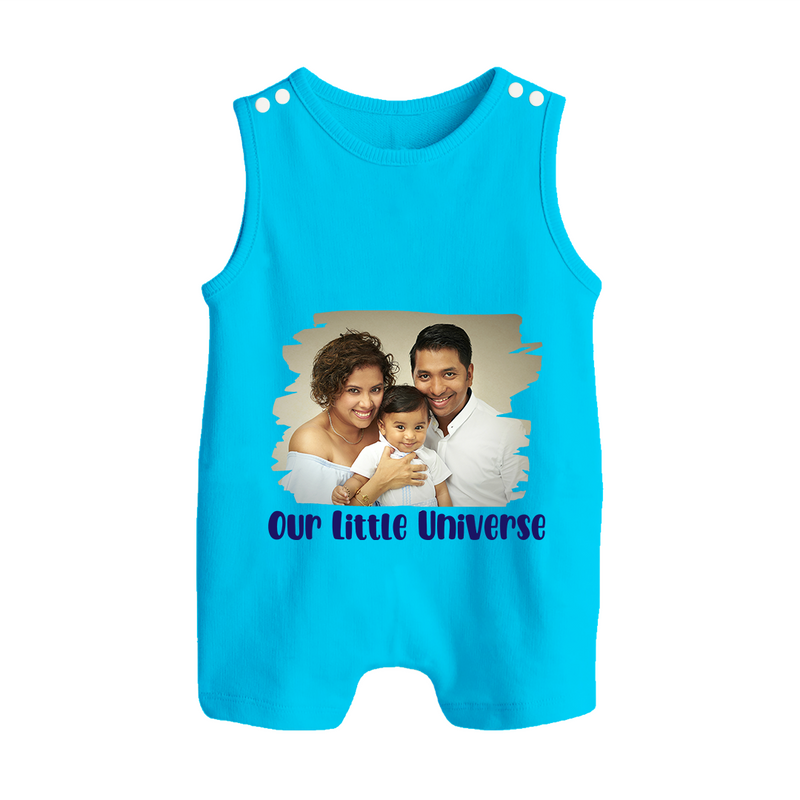 Our Little Universe Romper suit/Sleeveless Romper | Custom Family Romper suit/Sleeveless Romper Celebrating Your Little World - SKY BLUE - 0 - 5 Months Old (Chest 18")