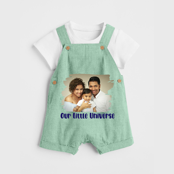 Our Little Universe Dungaree Set | Custom Family Dungaree Set Celebrating Your Little World - MINT GREEN - 0 - 5 Months Old (Chest 18")