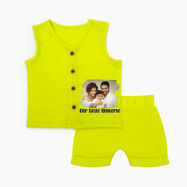 Our Little Universe Jabla Set | Custom Family Jabla Set Celebrating Your Little World - LIME GREEN - 0 - 3 Months Old (Chest 9.8")
