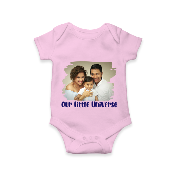 Our Little Universe Romper/Onesie | Custom Family Romper/Onesie Celebrating Your Little World - BABY PINK - New Born (Chest 14")