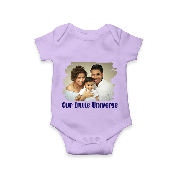 Our Little Universe Romper/Onesie | Custom Family Romper/Onesie Celebrating Your Little World - LILAC - New Born (Chest 14")