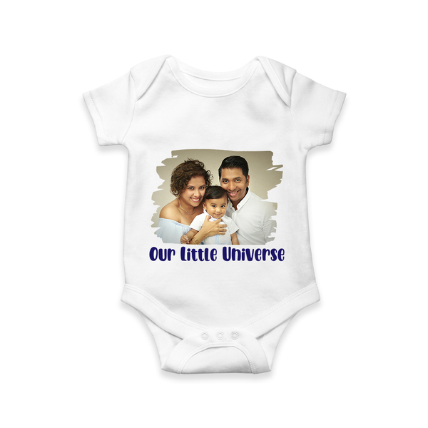 Our Little Universe Romper/Onesie | Custom Family Romper/Onesie Celebrating Your Little World - WHITE - New Born (Chest 14")