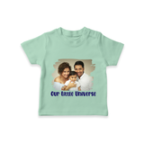 Our Little Universe T-shirt | Custom Family T-shirt Celebrating Your Little World - MINT GREEN - 0-5 Months Old (Chest 17")
