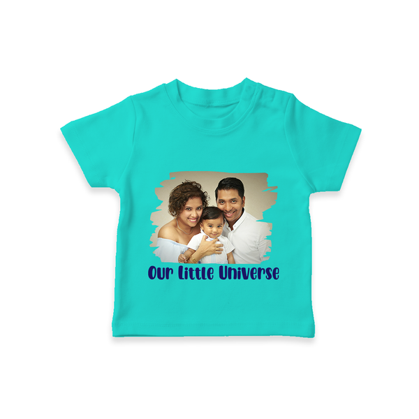 Our Little Universe T-shirt | Custom Family T-shirt Celebrating Your Little World - TEAL - 0-5 Months Old (Chest 17")