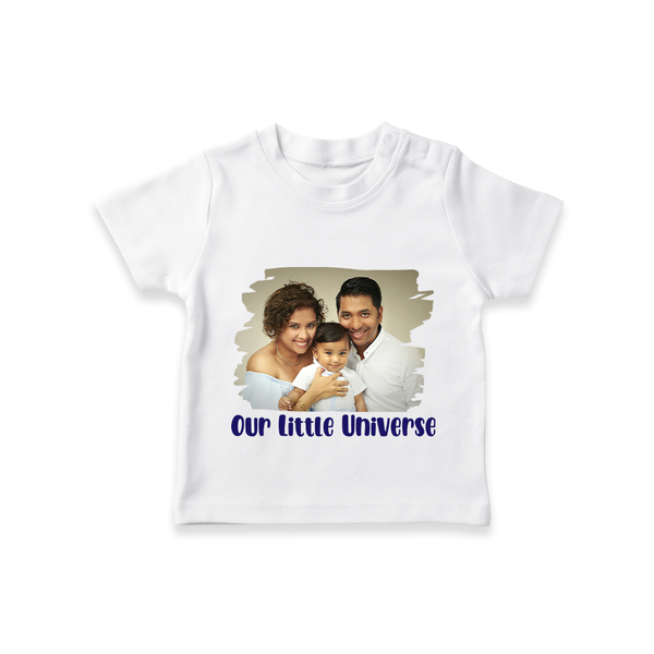 Our Little Universe T-shirt | Custom Family T-shirt Celebrating Your Little World - WHITE - 0-5 Months Old (Chest 17")