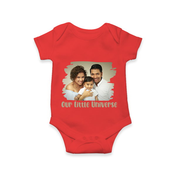 Our Little Universe Romper/Onesie | Custom Family Romper/Onesie Celebrating Your Little World - RED - New Born (Chest 14")