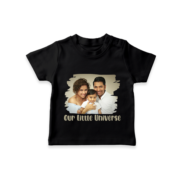 Our Little Universe T-shirt | Custom Family T-shirt Celebrating Your Little World - BLACK - 0-5 Months Old (Chest 17")