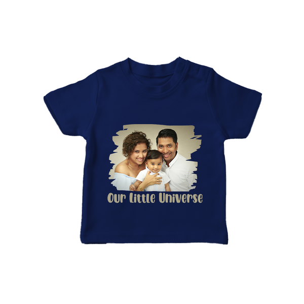Our Little Universe T-shirt | Custom Family T-shirt Celebrating Your Little World - NAVY BLUE - 0-5 Months Old (Chest 17")