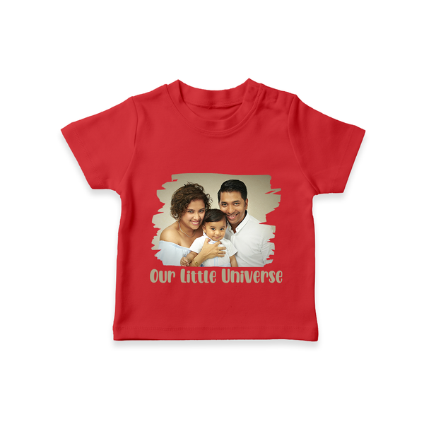 Our Little Universe T-shirt | Custom Family T-shirt Celebrating Your Little World - RED - 0-5 Months Old (Chest 17")